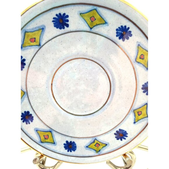 Hand Painted Saucer Aretusa Giardini Naxon On Back A Vintage Hand Painted Beauty - Picture 2 of 8